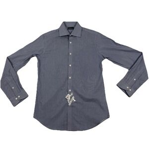Esquire Performance Slim Fit Long‎ Sleeve Blue Stripe Button NWT 15 34/35 Medium